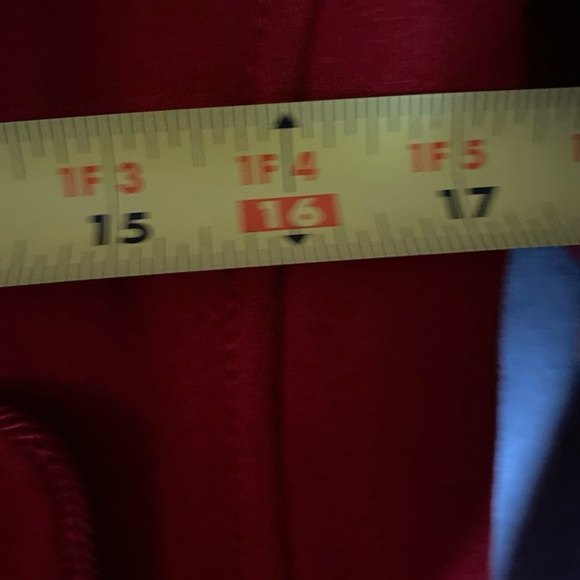 Vintage Guess Red Pea Coat Wool Blend Double Breasted Satin Lined Sz L Acadamia - Picture 10 of 11